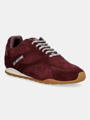 Love Moschino sneakersy damskie zamszowe bordowy