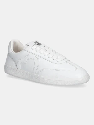 Love Moschino sneakersy skórzane damskie kolor biały JA15112G1NIA0100