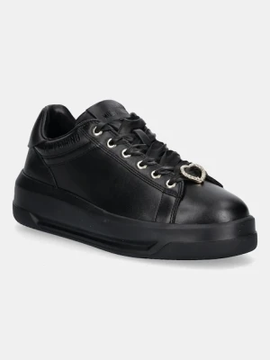 Love Moschino sneakersy skórzane damskie kolor czarny JA15165G1NIAX000