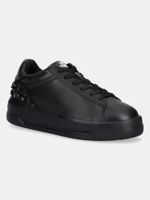 Love Moschino sneakersy skórzane damskie kolor czarny JA15305G0NIAL00A