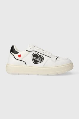 Love Moschino sneakersy skórzane kolor biały JA15204G1IJC110ACHEAPER