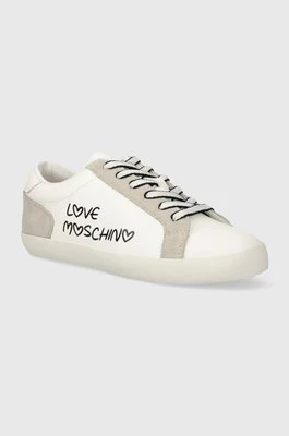 Love Moschino sneakersy skórzane kolor biały JA15512G0IIAC10A