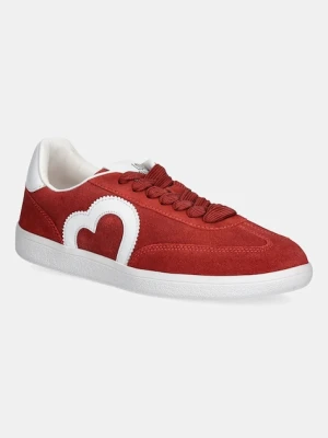 Love Moschino sneakersy zamszowe damskie kolor czerwony JA15112G1NIG0500
