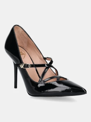 Love Moschino szpilki skórzane kolor czarny JA10319G1NIH0000