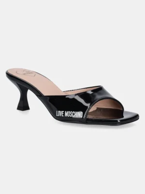 Love Moschino szpilki skórzane kolor czarny JA28045G1MIH0000