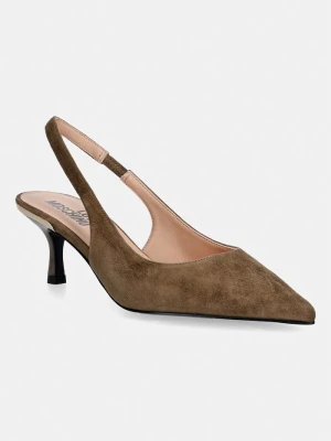 Love Moschino szpilki zamszowe zielony