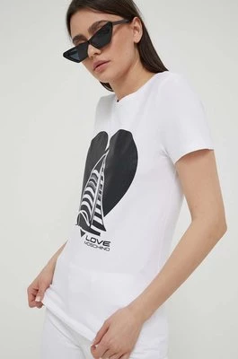 Love Moschino t-shirt damski kolor biały