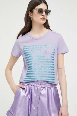 Love Moschino t-shirt damski kolor fioletowy