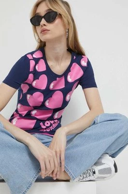 Love Moschino t-shirt damski kolor granatowy