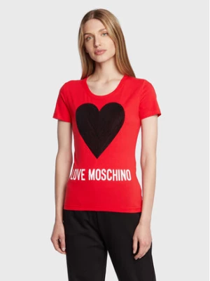 LOVE MOSCHINO T-Shirt W4H1932E 1951 Czerwony Slim Fit