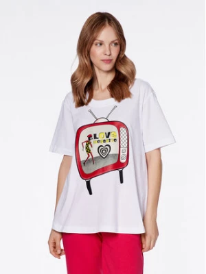 LOVE MOSCHINO T-Shirt W4H8301M 3876 Biały Relaxed Fit