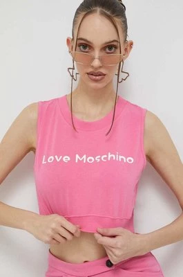 Love Moschino top damski kolor różowy