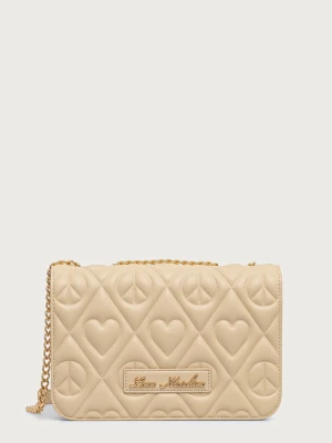 Love Moschino torebka crossbody damska z imitacji skóry beżowy