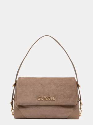 Love Moschino torebka damska z imitacji zamszu beżowy
