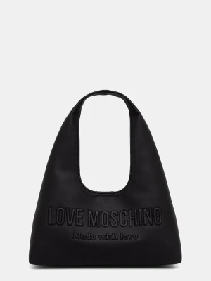Love Moschino torebka hobo damska z imitacji skóry czarny