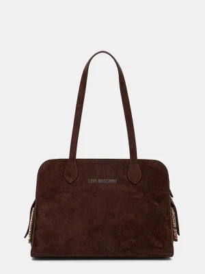 Love Moschino torebka hobo damska z imitacji zamszu