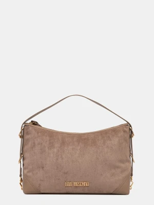 Love Moschino torebka hobo damska z imitacji zamszu beżowy