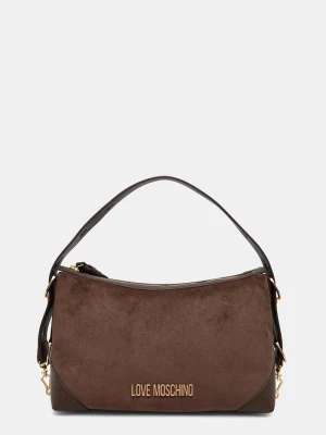 Love Moschino torebka hobo damska z imitacji zamszu brązowy