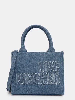 Love Moschino torebka jeansowa kolor niebieski JC4244PP0MKM0750