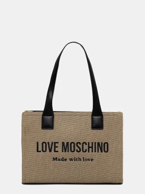 Love Moschino torebka shopper damska beżowy