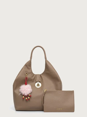 Love Moschino torebka shopper damska z imitacji skóry beżowy