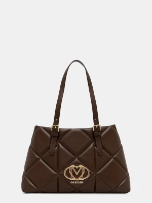 Love Moschino torebka shopper damska z imitacji skóry brązowy