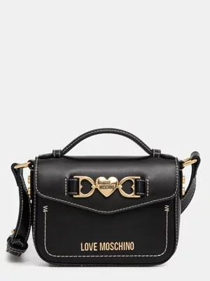 Love Moschino torebka skórzana kolor czarny JC4063PP1