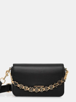 Love Moschino torebka skórzana kolor czarny JC4071PP1NL1300A