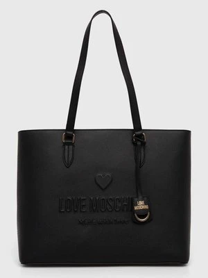 Love Moschino torebka skórzana kolor czarny JC4114PP1LL1000A