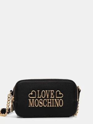 Love Moschino torebka skórzana kolor czarny JC4333PP0NK1300A