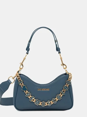 Love Moschino torebka skórzana kolor niebieski JC4070PP1NL1370A