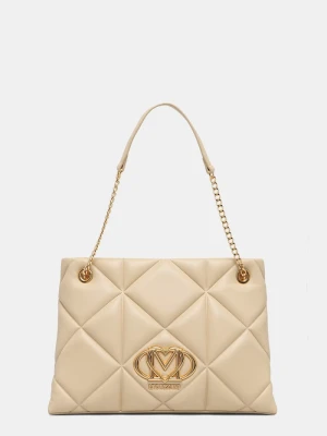 Love Moschino torebka tote damska z imitacji skóry beżowy