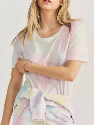 Love Shack Fancy Bawełniany t-shirt z efektem tie-dye Calix