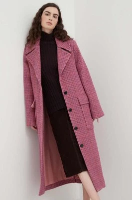 Lovechild płaszcz z domieszką wełny kolor różowy przejściowy