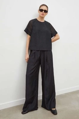 Lovechild spodnie Mary-Anne damskie kolor czarny proste high waist 5494168