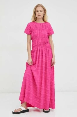 Lovechild sukienka Akia kolor różowy maxi rozkloszowana