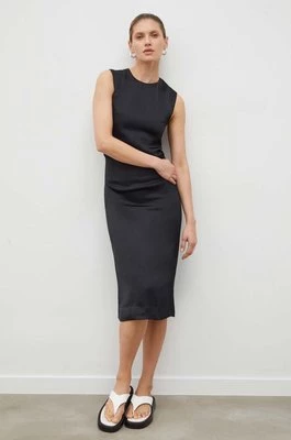 Lovechild sukienka kolor czarny midi dopasowana 7564174