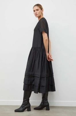 Lovechild sukienka kolor czarny midi rozkloszowana 8004168