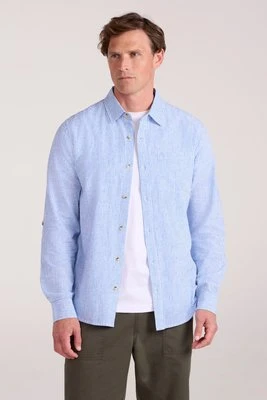 Lowe męska koszula w prążki bawełna i len - Blue Mountain Warehouse