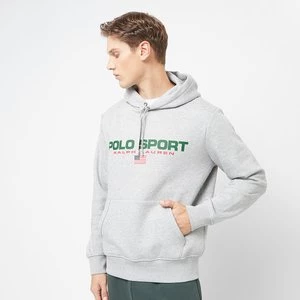 LSPOHOODM6-LONG SLEEVE-SWEATSHIRT andover heather/fst green, markiPolo Sport Ralph Lauren, Bluzy, w kolorze szary, rozmiar: