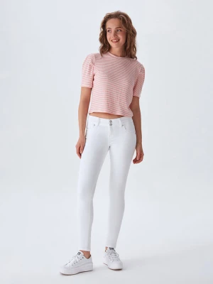 LTB Dżinsy "Molly M" - Slim fit - w kolorze białym rozmiar: W26 / L30