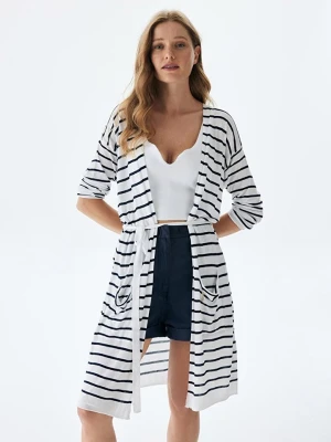 LTB Kardigan "Kecasa" w kolorze biało-granatowym rozmiar: M