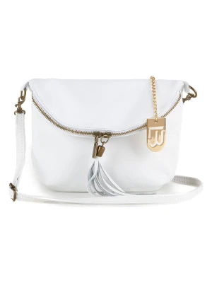 Lucca Baldi Skórzana torebka "Cetona" w kolorze białym - 24 x 18 x 4 cm rozmiar: onesize