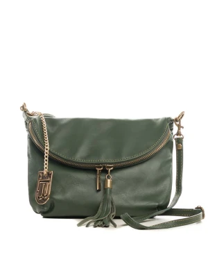 Lucca Baldi Skórzana torebka "Cetona" w kolorze ciemnozielonym - 24 x 18 x 4 cm rozmiar: onesize