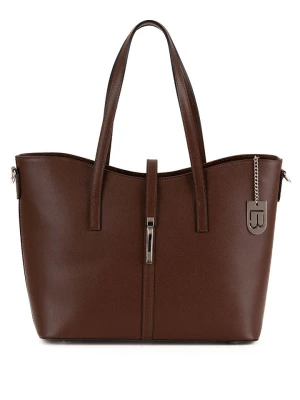 Lucca Baldi Skórzana torebka "Montecarlo" w kolorze ciemnobrązowym - 36 x 27 x 14 cm rozmiar: onesize