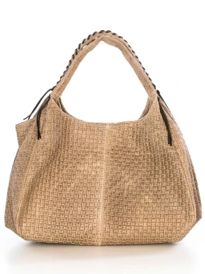 Lucca Baldi Skórzana torebka "Pitigliano" w kolorze beżowym - 41 x 34 x 30 cm rozmiar: onesize