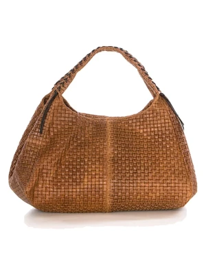 Lucca Baldi Skórzana torebka "Pitigliano" w kolorze jasnobrązowym - 41 x 34 x 30 cm rozmiar: onesize