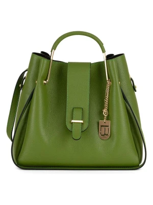 Lucca Baldi Skórzana torebka "Vinci" w kolorze zielonym - 33 x 28 x 13 cm rozmiar: onesize