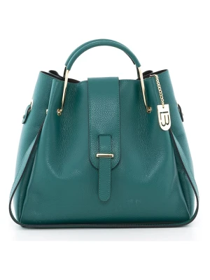 Lucca Baldi Skórzana torebka w kolorze zielonym - 33 x 28 x 13 cm rozmiar: onesize