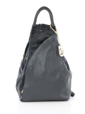 Lucca Baldi Skórzany plecak "Novara" w kolorze antracytowo-czarnym - 29 x 34 x 13 cm rozmiar: onesize